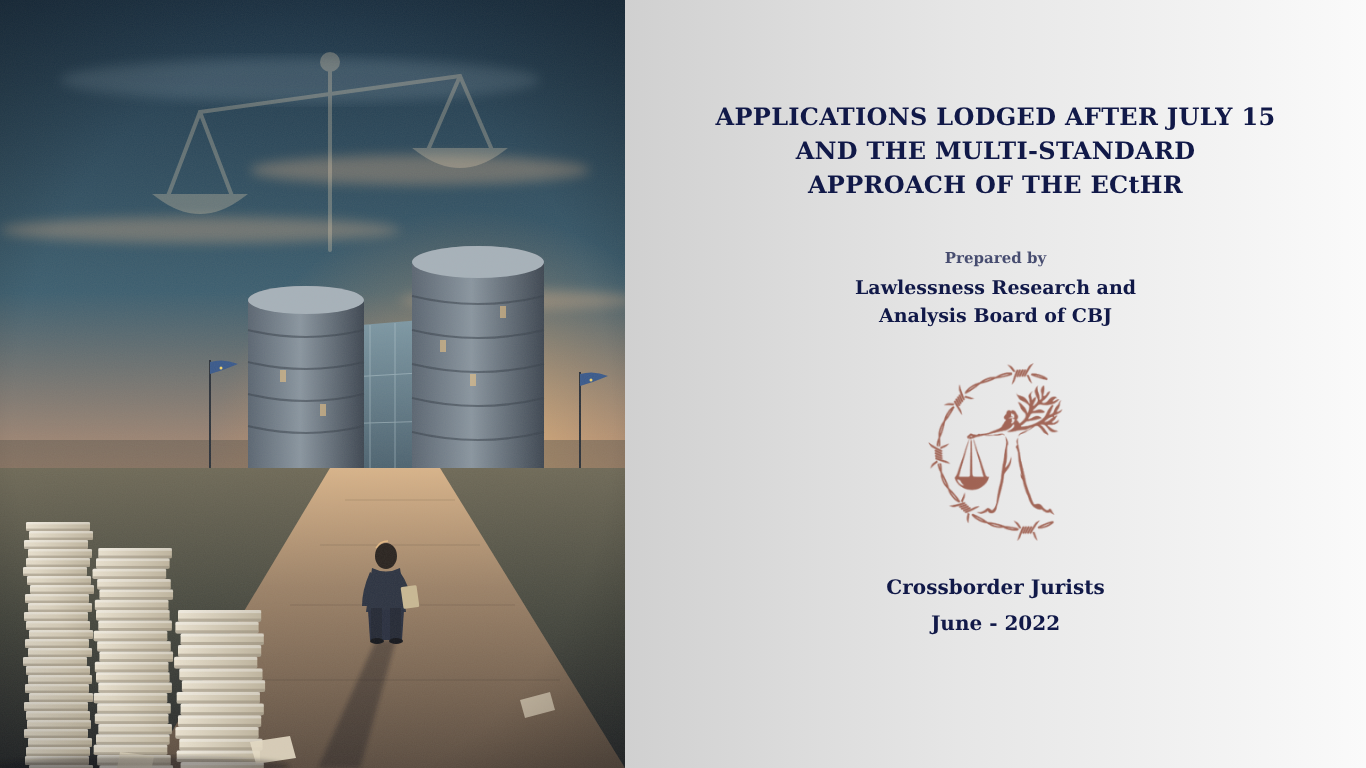 APPLICATIONS LODGED AFTER JULY 15 AND THE MULTI-STANDARD APPROACH OF THE ECtHR