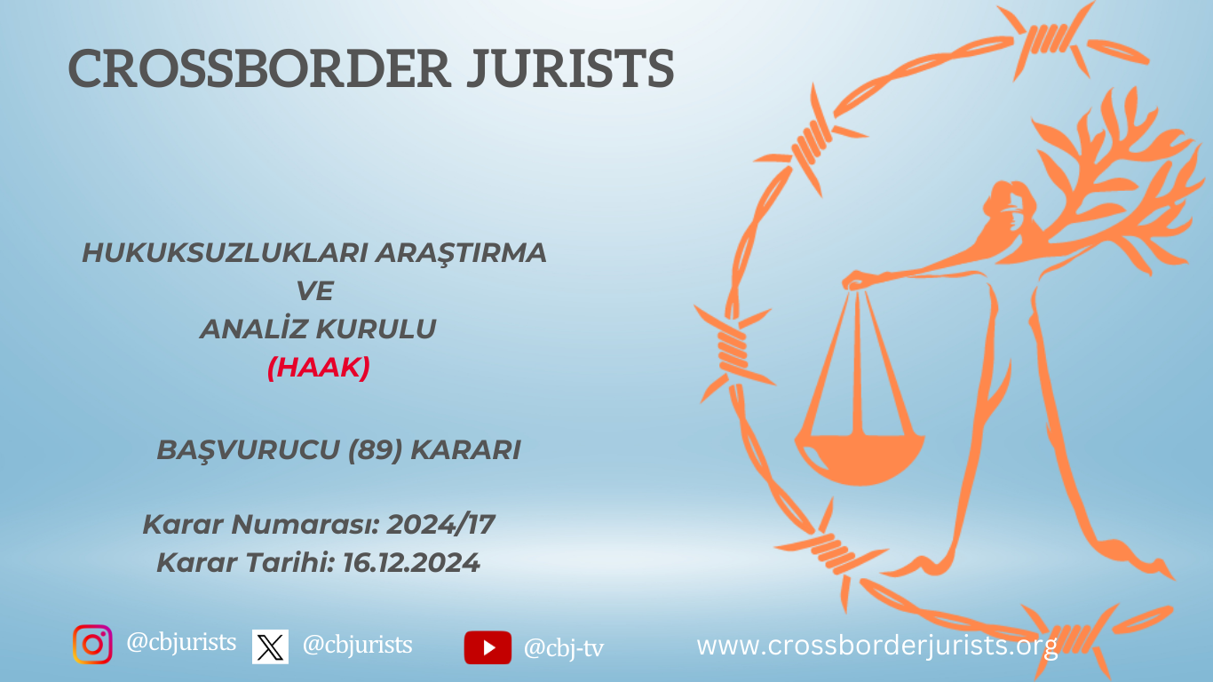 HAAK BAŞVURUCU (89) KARARI
