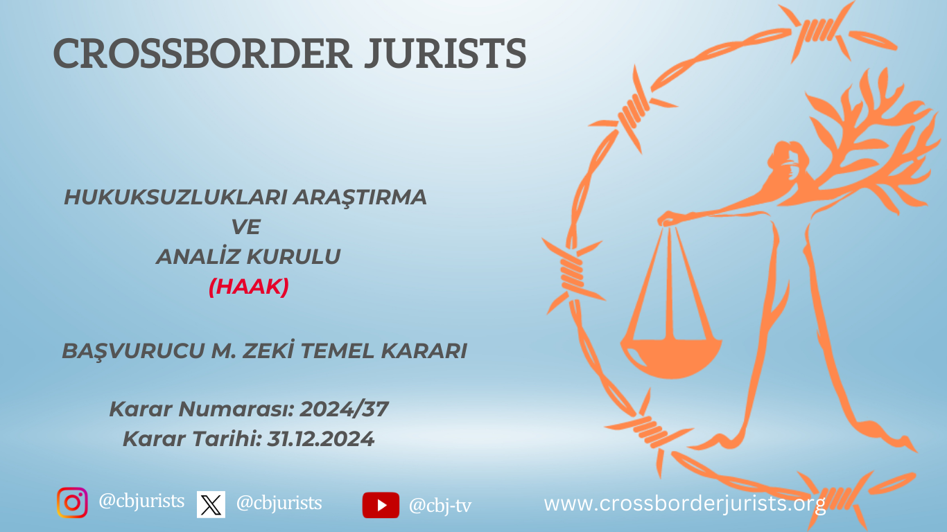BAŞVURUCU MUHAMMED ZEKİ TEMEL KARARI
